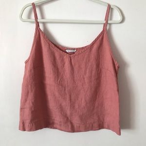 Linenfox salmon pink linen top size Small